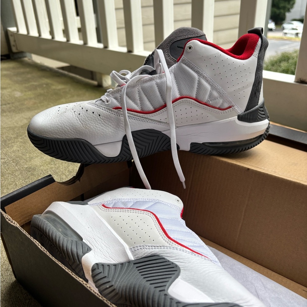 Jordan White and Red Sneakers